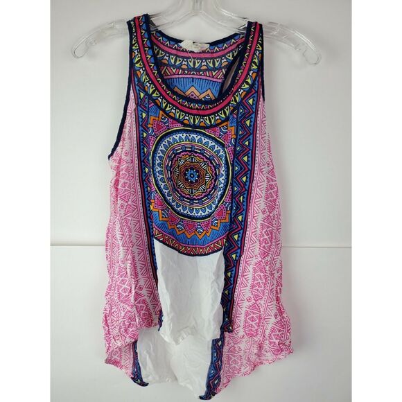 Sweet Wanderer Women's High Low Tunic Tank‎ Top Sleeveless Multi Color M - Picture 1 of 4